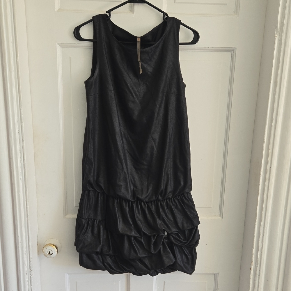 Cop.Copine Chic Black Ruffled Mini Dress